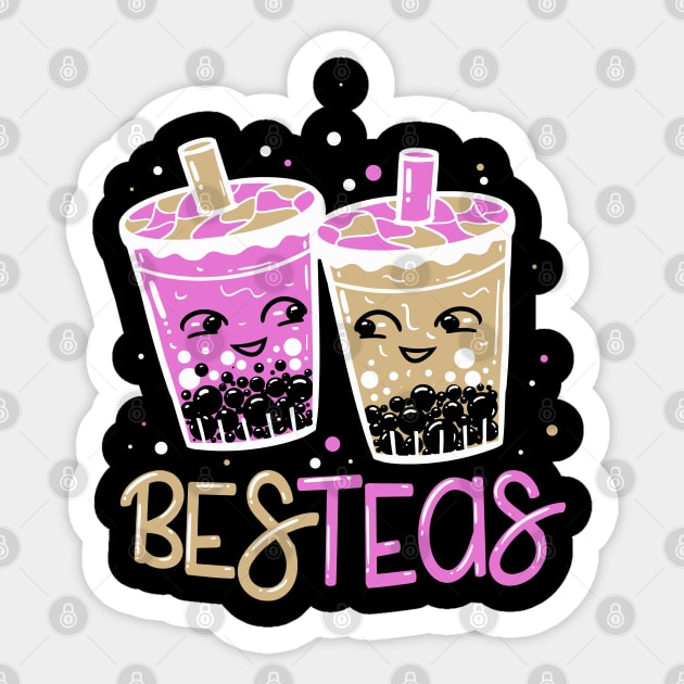 Bes-Teas - Funny Bubble Tea BFF Bestie Cute Kawaii Sticker by Shirtbubble